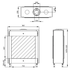 Gaskamin Leda CARISMO 73H DS -Brunner Verkäufe CARISMO 73H DS techn 900x900