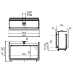 Gaskamin DRU Cosmo Tunnel RCH -Brunner Verkäufe Cosmo Tunnel RCH skitze 900x900