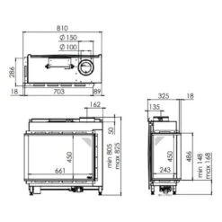 Gaskamin DRU Global 60 Corner BF RCE -Brunner Verkäufe DRU Global 60 Corner links skitze 900x900
