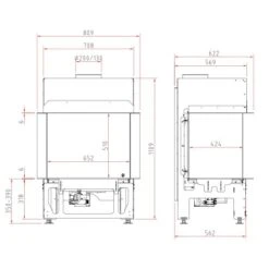 Gaskamin Schmid Ekko G U 67 -Brunner Verkäufe Gas Kamineinsatz Ekko G U 67 techn 900x900
