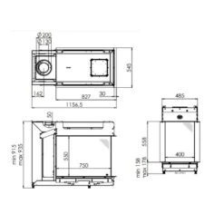 Gaskamin DRU Maestro 75XTU RCH -Brunner Verkäufe Gaskamin DRU Maestro 75XTU RCH skitze 900x900