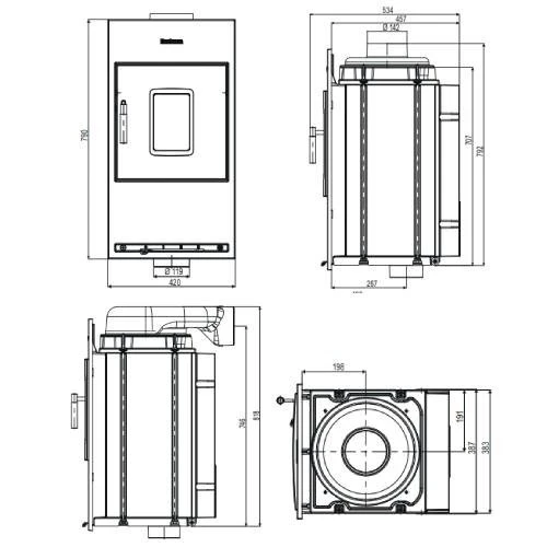 Kachelofeneinsatz Buderus Logaflame HLG326 S/B 10 KW 4 Kachelofeneinsatz Buderus Logaflame HLG326 S/B 10 KW – Bild 2
