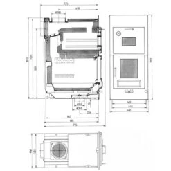 Kachelofeneinsatz Leda Gourmet H71 10 KW -Brunner Verkäufe Heizeinsatz LEDA Gourmet H71 10kW techn 900x900