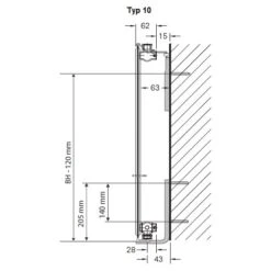 Heizkörper Komplett Set Buderus Logatrend CV-Profil Typ 10 - Flachheizkörper -Brunner Verkäufe Heizkoerper Komplett Set Buderus Logatrend CV Profil Typ 10 Technische Zeichnung 900x900