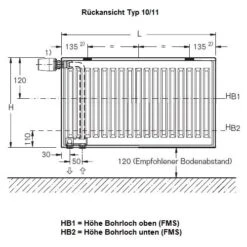 Heizkörper Komplett Set Buderus Logatrend VC-Profil Typ 10 - Flachheizkörper -Brunner Verkäufe Heizkoerper Komplett Set Buderus Logatrend VC Profil Typ 10 11 Technische Zeichnung 900x900