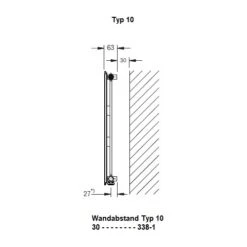 Heizkörper Komplett Set Buderus Logatrend VC-Plan Typ 10 - Flachheizkörper -Brunner Verkäufe Heizkoerper Komplett Set Buderus Logatrend VC VCM Plan Wandabstand Typ 10 Technische Zeichnung 900x900