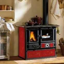Holzherd La Nordica TermoRosa DSA 15,5 KW Wasserführend -Brunner Verkäufe Holzherd La Nordica TermoRosa DSA bordeaux ambiental 900x900