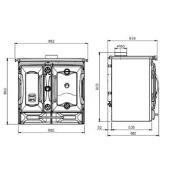 Holzherd La Nordica TermoSuprema Compact DSA 18,5kW Wasserführend -Brunner Verkäufe Holzherd La Nordica TermoSuprema Compact DSA wasserfuehrend tech 1 900x900