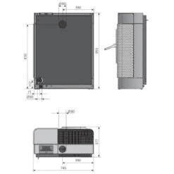 Pelletofen Justus Canis XL 8 KW 10 Pelletofen Justus Canis XL 8 KW -Brunner Verkäufe JUSTUS Pelletofen Canis XL zeichnung 900x900