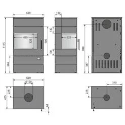 Kaminofen Justus Voga (W+) 7 KW 7 Kaminofen Justus Voga (W+) 7 KW -Brunner Verkäufe Justus Kaminofen Voga W zeichnung 900x900
