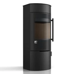 Kaminofen Drooff Andalo 3 M 6 KW -Brunner Verkäufe Kaminofen Drooff Andalo 3 M Stahl schwarz Left 900x900