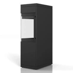 Kaminofen Drooff Livera Panorama M 8 KW -Brunner Verkäufe Kaminofen Drooff Livera Panorama M Stahl schwarz Tueranschlag links Right 900x900