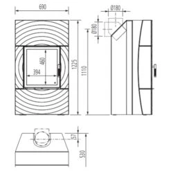 Kaminofen Leda Fondia 13 KW Wasserführend -Brunner Verkäufe Kaminofen Leda Fondia skitzza 900x900