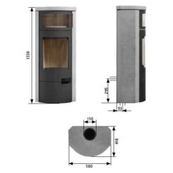 Kaminofen Novaline Gusto Back 8 KW 10 Kaminofen Novaline Gusto Back 8 KW -Brunner Verkäufe Kaminofen Novaline Gusto Back Masszeichnung 900x900