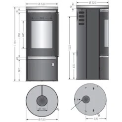 Kaminofen Oranier Arena 2.0 | 7 KW Raumluftunabhängig -Brunner Verkäufe Kaminofen Oranier Arena 2 0 skitzze 900x900