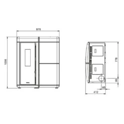 Pelletofen La Nordica Extraflame Evelyne Idro 2.0 | 18 KW Wasserführend -Brunner Verkäufe La Nordica Extraflame Evelyne Idro 2 0 tehn2 900x900
