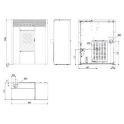 Pelletofen MCZ THEA Hydro 16 S2 16,1 KW Wasserführend -Brunner Verkäufe MCZ Thea Hydro 16 S1 Abmessungen 900x900