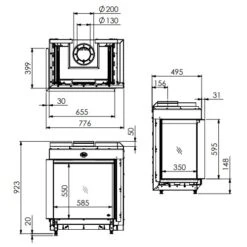 Gaskamin DRU Maestro 60/2 RCH -Brunner Verkäufe Maestro 60 2 Links RCH 900x900