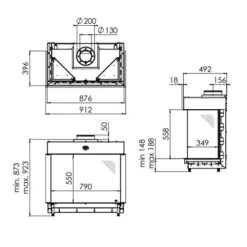 Gaskamin DRU Maestro 80/3 RCH -Brunner Verkäufe Maestro 80 3 techn 900x900
