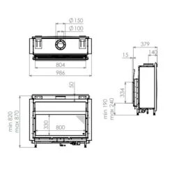 Gaskamin DRU Metro 80XT RCH -Brunner Verkäufe Metro 80XT RCH 900x900