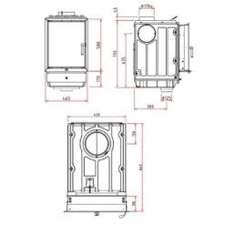 Kachelofeneinsatz Olsberg Profi K Kristall 7 | 7 KW -Brunner Verkäufe PROFI K 7 PROFI K KRISTALL 7 tehnical 900x900