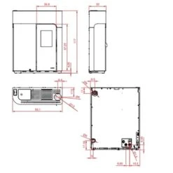 Pelletofen PALAZZETTI Ecofire Elisabeth Idro 14 KW Wasserführend -Brunner Verkäufe Palazzetti Pelletofen Elisabeth Idro Mokka Technisches 900x900