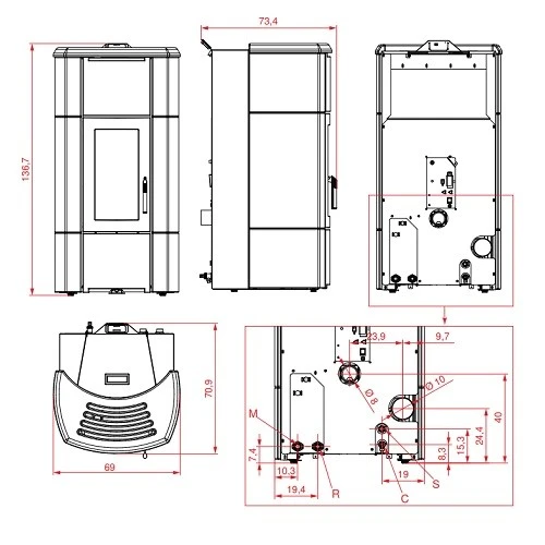 Pelletofen PALAZZETTI Ecofire Ermione Idro 26 KW Wasserführend 5 Pelletofen PALAZZETTI Ecofire Ermione Idro 26 KW Wasserführend – Bild 3