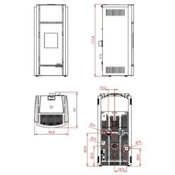 Pelletofen PALAZZETTI Ecofire Julie Pro2 9 KW -Brunner Verkäufe Palazzetti Pelletofen Julie Technisches 900x900