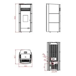 Pelletofen PALAZZETTI Ecofire Linda 12 KW Raumluftunabhängig -Brunner Verkäufe Palazzetti Pelletofen Linda Technisches 900x900 2