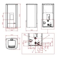 Pelletofen PALAZZETTI Ecofire Mirella Idro 10 KW Wasserführend -Brunner Verkäufe Palazzetti Pelletofen Mirella Idro Technisches 900x900