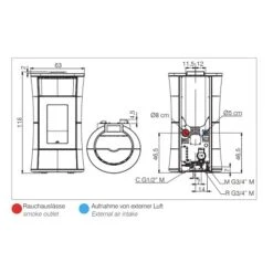 Pelletofen Edilkamin Cherie H 10 Evo 10,5 KW Wasserführend -Brunner Verkäufe Pelletofen Edilkamin Cherie H 10 Evo Tehnical 900x900