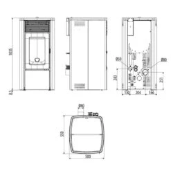 Pelletofen MCZ EGO Comfort Air Matic 10 M3+ Core 10 KW -Brunner Verkäufe Pelletofen MCZ EGO Air Matic 8 M3 Core Tehnical 900x900