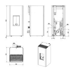 Pelletofen MCZ MAKO Comfort Air Matic 8 M1+ Core 8 KW -Brunner Verkäufe Pelletofen MCZ MAKO Comfort Air Matic 8 M1 Core Tehnical 900x900