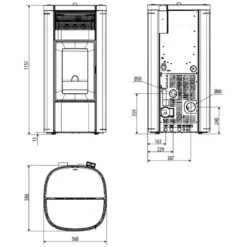 Pelletofen MCZ MUSA Hydromatic 18 M2+ 17,7 KW Wasserführend -Brunner Verkäufe Pelletofen MCZ MUSA Hydromatic 18 24 M2 plus wasserfuehrend zeichnung 900x900