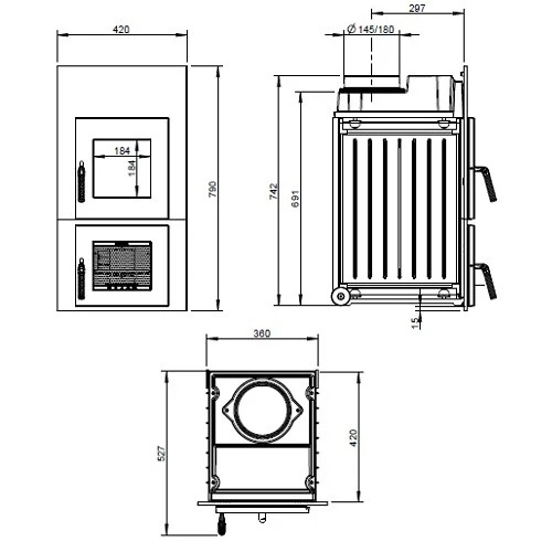 Kachelofeneinsatz Leda Rubin K17 6/7 KW 7 Kachelofeneinsatz Leda Rubin K17 6/7 KW – Bild 5