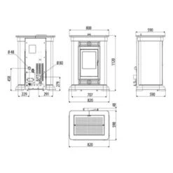 Pelletofen Sergio Leoni Marlene P/I 22,3 KW Wasserführend -Brunner Verkäufe SERGIOLEONI Marlene PI zeichnung 900x900