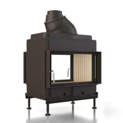 Kachelofeneinsatz Brunner HKD 7 Tunnel Drehtür/Drehtür Flachglas 9 KW -Brunner Verkäufe SET212698 Left 900x900