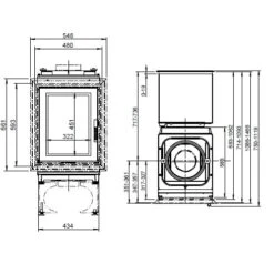 Kachelofeneinsatz Leda Turma H80 HL 8/10/12 KW -Brunner Verkäufe TURMA H80 H85 HL 900x900