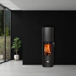 Kaminofen Cera Design Solitherm 6 KW Speicherofen RLU -Brunner Verkäufe kaminofen cera solitherm schwarz Ambiente 900x900
