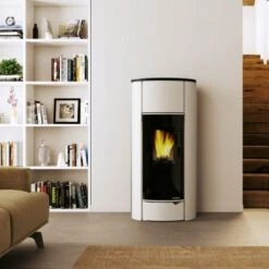 Pelletofen PALAZZETTI Ecofire Inés 6 KW Raumluftunabhängig -Brunner Verkäufe pelletofen palazzetti ines stahl weiss 900x900